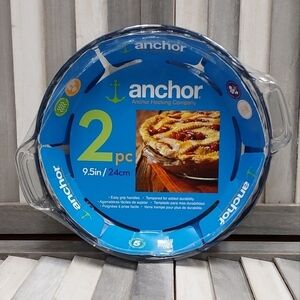 2 pack Anchor Hocking 9.5" Pie Plates with handles